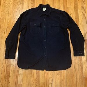 L.L. Bean Mens XL black button down long sleeve casual shirt